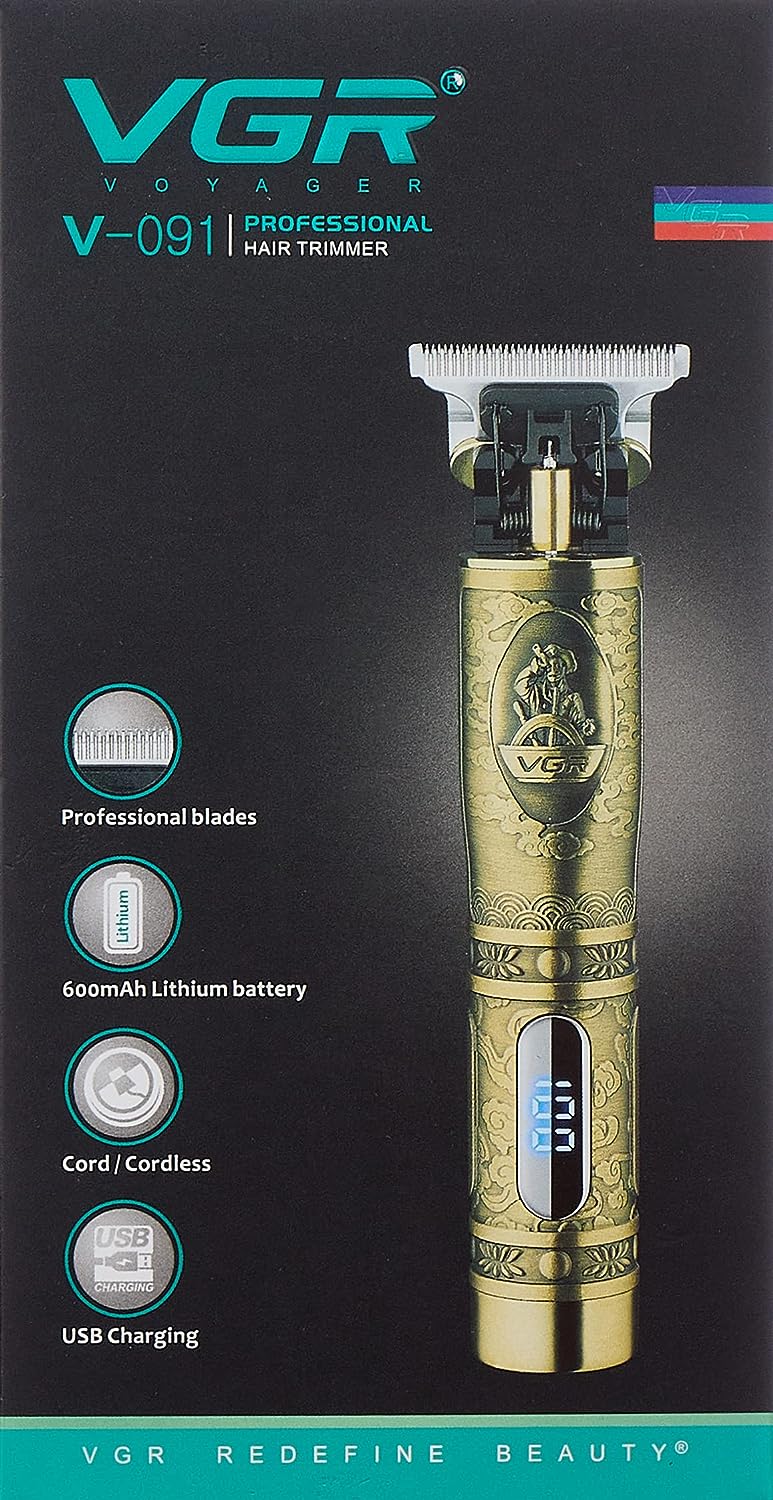 Rechargable Hair Trimmer, Gold
