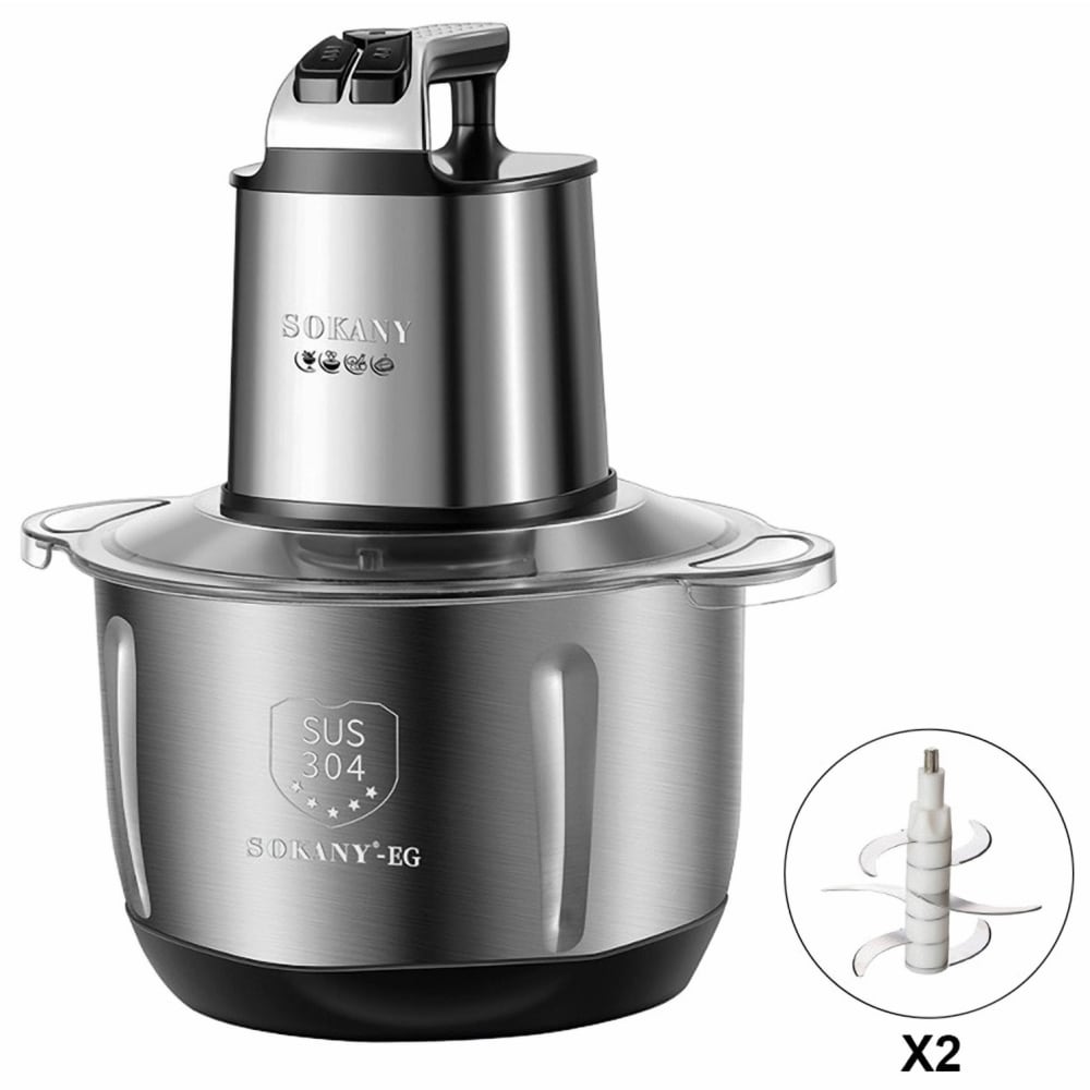 Sokany Stainless Steel Chopper, 5.5L, 1000W 1 Extra Blade