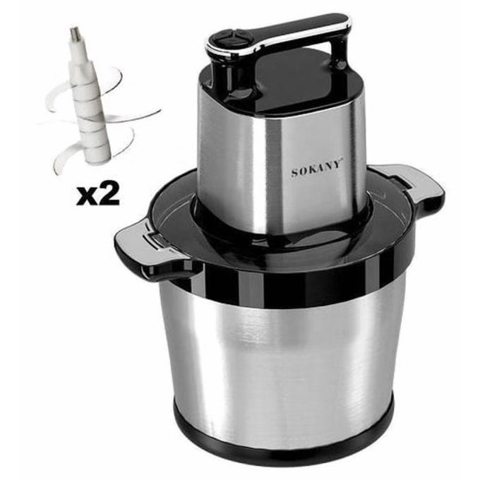 Sokany Stainless Steel Chopper, 8L, 1800W 1 Extra Blade