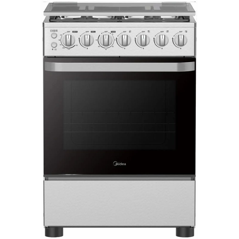 Midea Cooker Gas 60CM-4 Burners- Grill - Silver