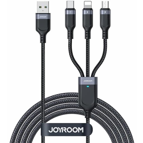 Joyroom S-A18 A to LCM 3-in-1 Data Cable 1.2m - Black
