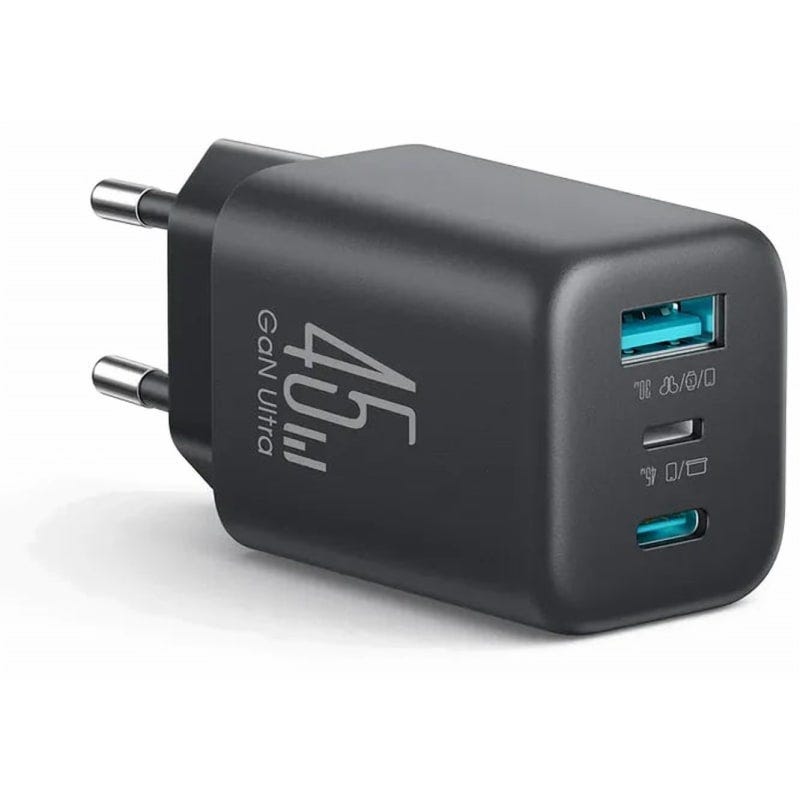 Joyroom JR-TO1 45W Three - Port Gallium Nitride Charger - Bl