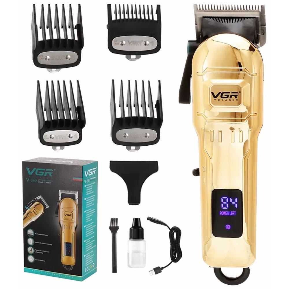 Professional Hair Clipper Cordless Metal Body LED Display T-