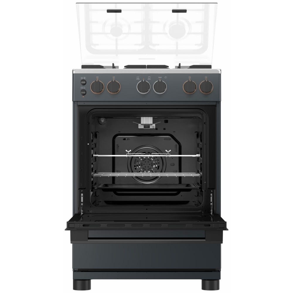 Toshiba Midea Cooker Gas 60CM-Fan- Full Safety ,Digital, ,Ti
