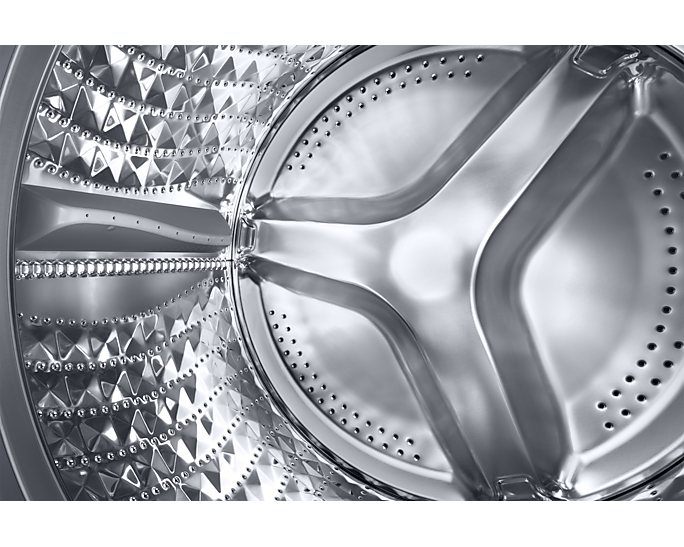 Samsung front loading 9k, 1400 RPM, INOX, LED display, Steam