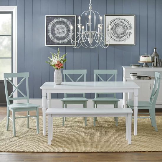 Dove Lacquered 6-Person 6-Piece Dining Set